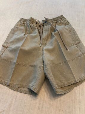 Men's Drawstring Utility Shorts - Tan Weekends Size Medium Like New